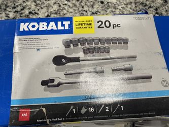 Kobalt 3/4-in Drive 20-Piece Standard (SAE) Matte Mechanics Tool Set with Hard Case