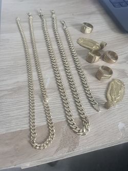18k Gold Plated Chains And Rings 