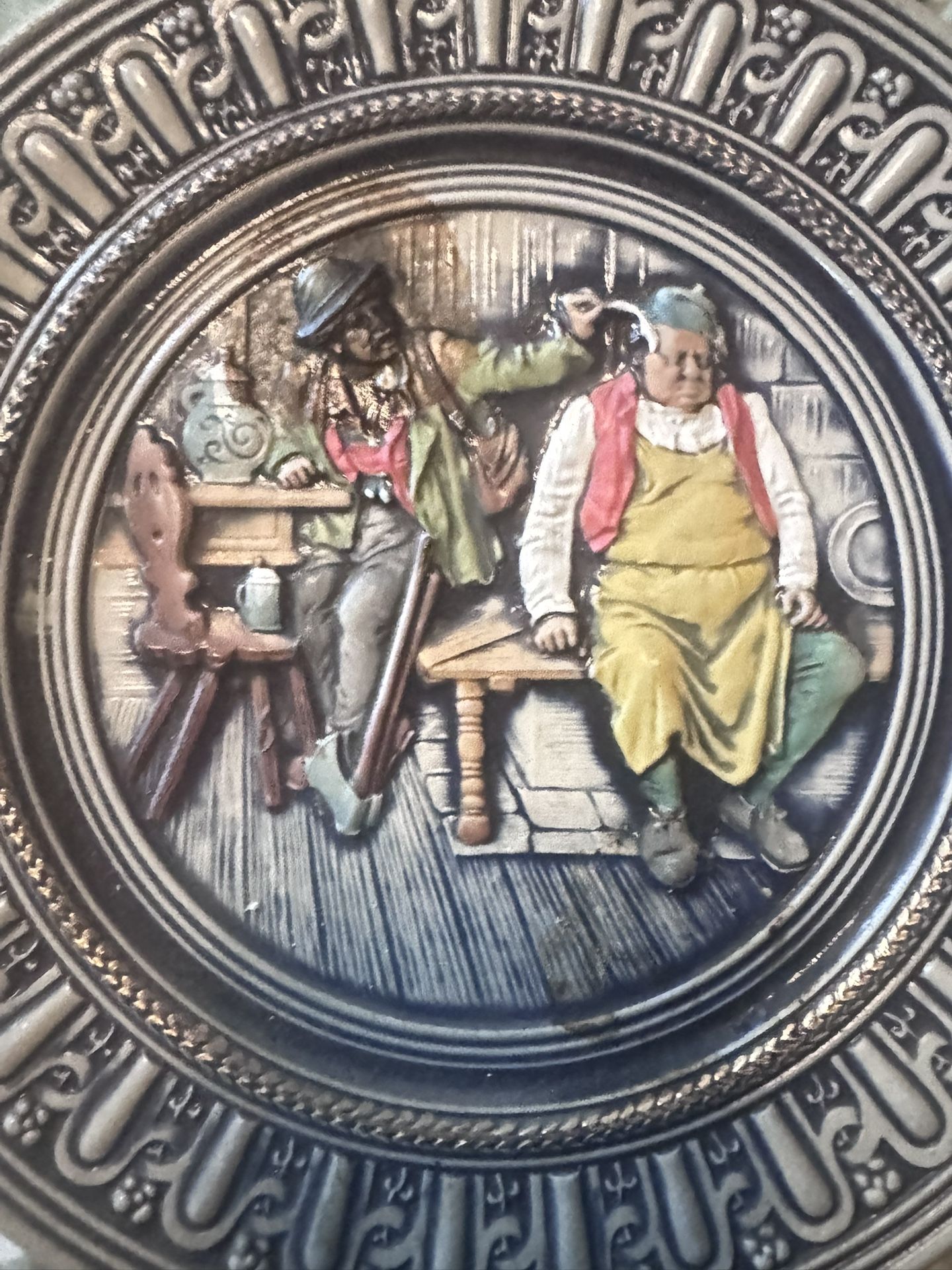 Vintage German salt, glazed stoneware plate