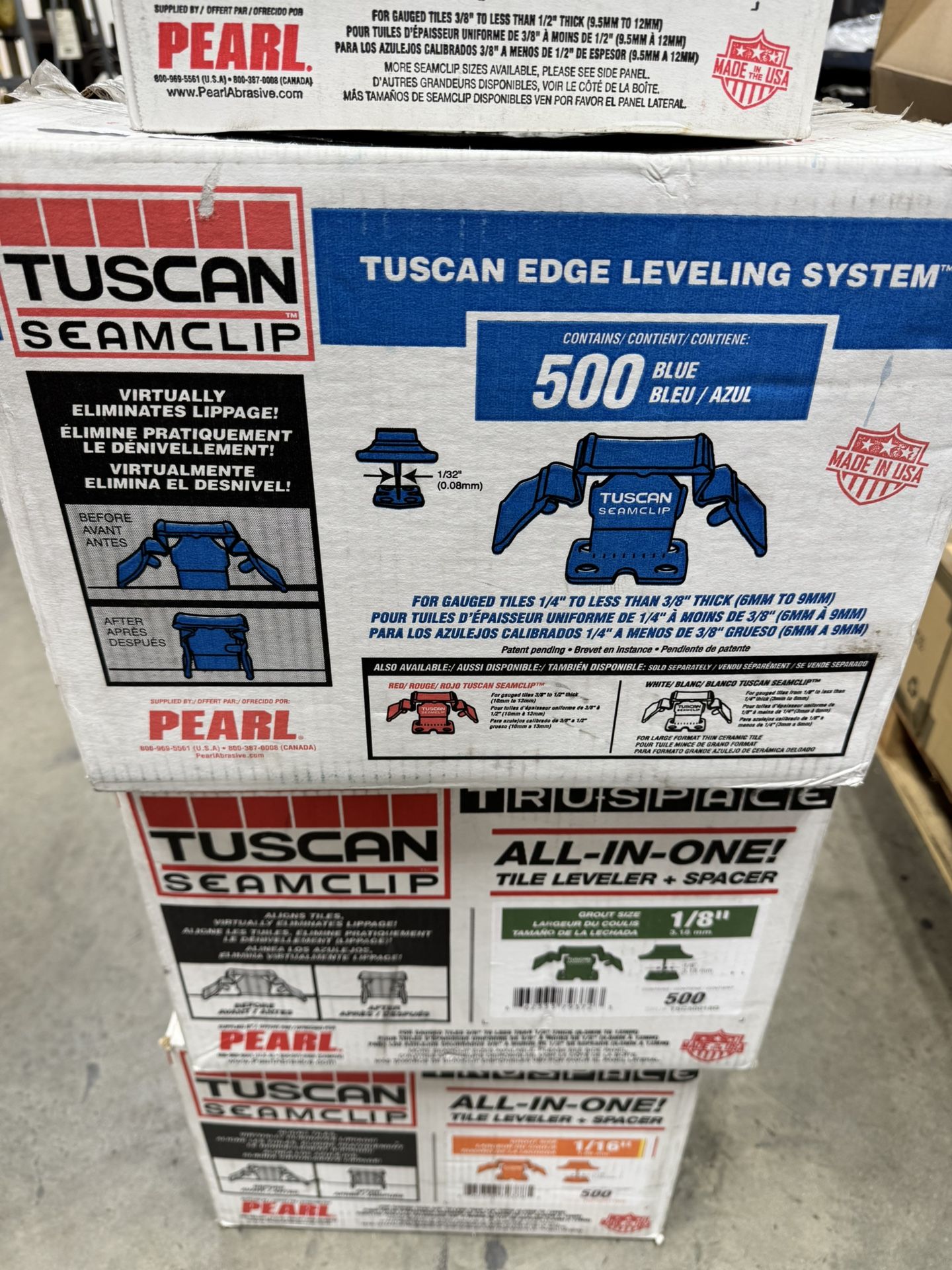 Tile Leveling Clips, Tuscan, seam clips, plus spacers
