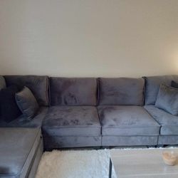 117" Dark Grey Couch