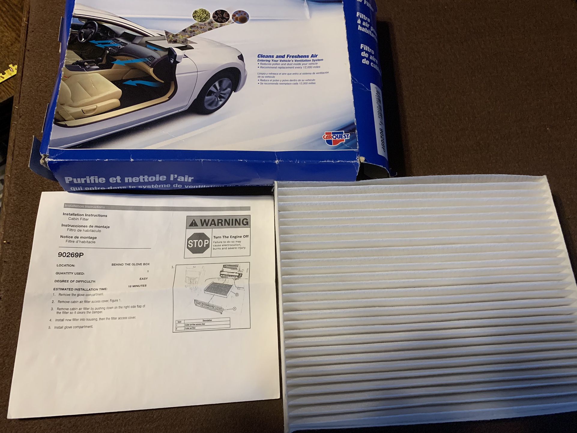 CABIN Air Filter (New In Box) 