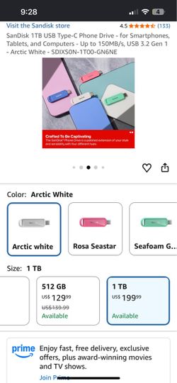 SanDisk 1TB USB Type-C Flash Drive