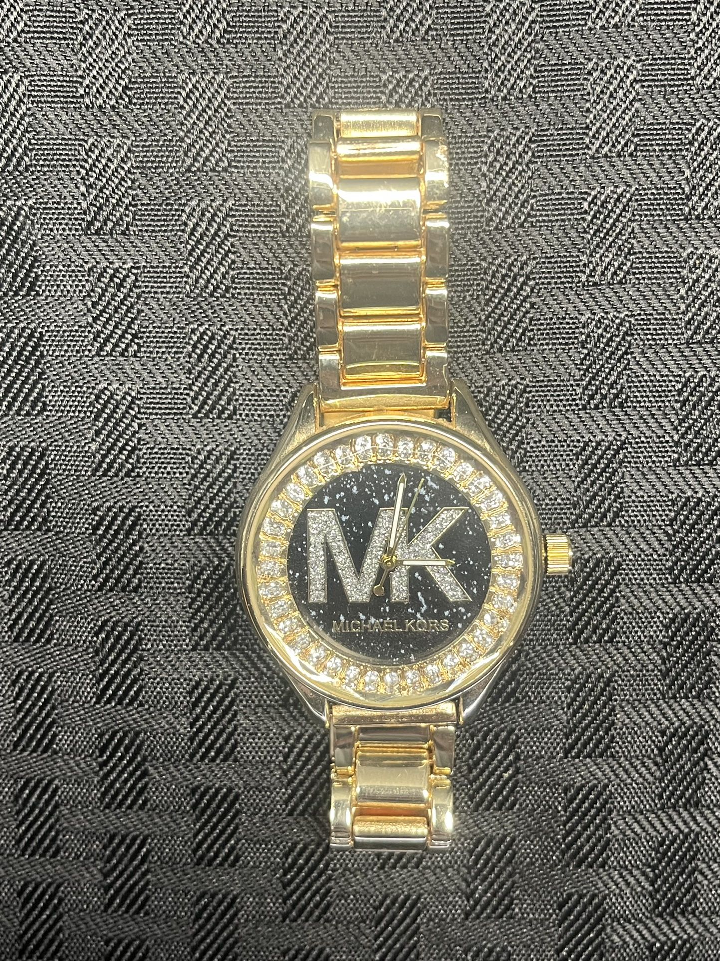 Women’s Michael Kors Black and Gold Stainless Steel Watch