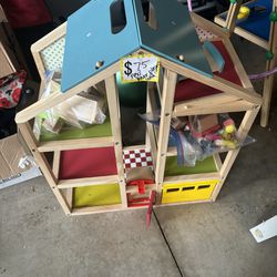 Like New Doll House, Furniture And Dolls