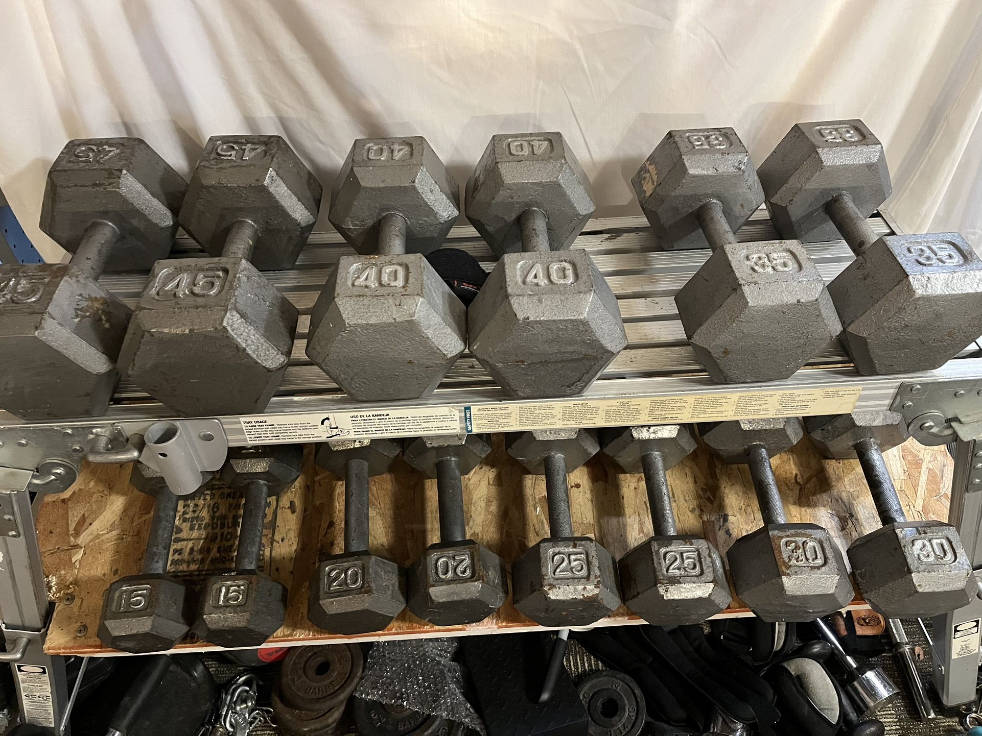 Dumbbells Hex Steel 15 to 45