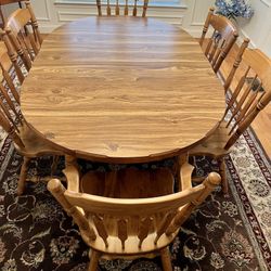 Eight Piece Dining Room Set With Hutch