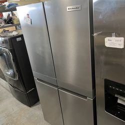 Silver French Door Kitchen Aid Fridge (in Store)