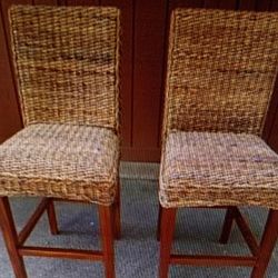 2  Nice Rattan Countertop Stools