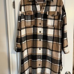 Long Plaid Jacket-size XL
