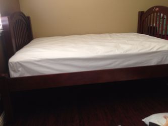 Full size bed solid wood with mattress