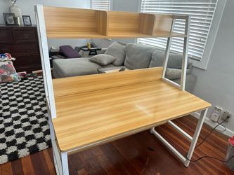 Desk with book shelf