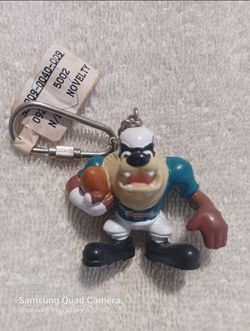 Vintage Looney tunes Miami Dolphins Tasmanian Devil keychain