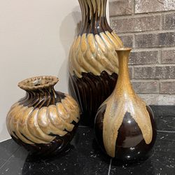 3 piece Ceramic Flower Vase, Home Decor, Living Room Decoration 