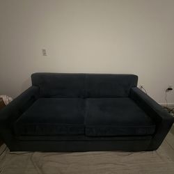$400 OBO Dark Blue Velvet Sleeper Sofa – Great Condition