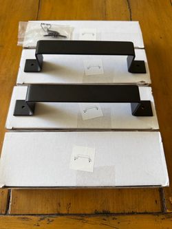 Matte Black Sliding Barn Door Pulls Set, 6 3/4”