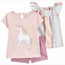Carter's Kids' 3-piece Playwear Set, Unicorn (Size : 2T, 3T, 4T, 5)