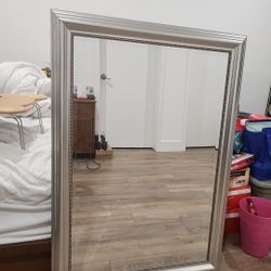 Large Silver Interior Mirror