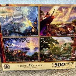 Disney (4) 500 Piece Thomas Kinkade Puzzles