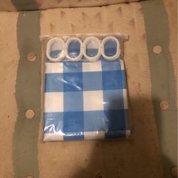 Light Blue Plaid Shower Curtain, Modern Shower Curtains for Bathroom, 72x72