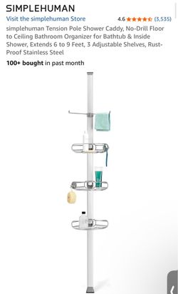 Simplehuman 9’ Tension Pole Shower Caddy – New/Open Box