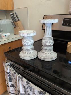 Wooden candle stands
