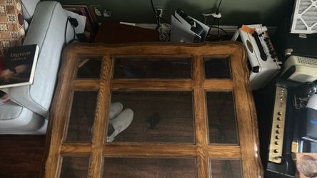 Large Wooden and Glass table