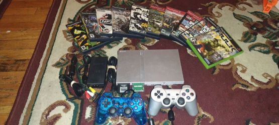SONY PLAYSTATION 2 CUSTOM PS2 SLIM 128GB SYSTEM CONSOLE WITH GAMES MIDNIGHT CLUB 3 THE WARRIORS SCARFACE DRAGON BALL Z