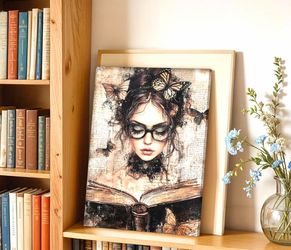 Victorian Female Scholar Wall Art Canvas🎓Please Read Description