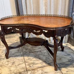 Crafted Antique Table “Easel-shaped” Carved Wood!