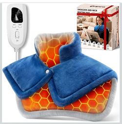 Heating Pads for Neck and Shoulders and Back, Weighted Electric Heating Pad for Deeper Pain Relief, 6 Heat Settings, 4 Auto-Off, 23" x 17", Birthday C