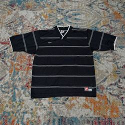 Vintage 90s Nike Black and White Striped Jersey