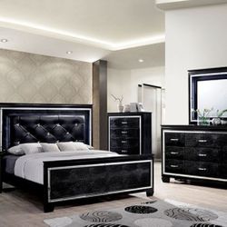 Black King Bed Frame - Mattress Sold Separate