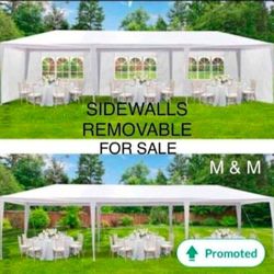 10x30 Canopy Tent Waterproof Heavy Duty Outdoor Event Shelter Sun Shade Tents for Parties Commercial Instant Canopy(White,with 8 Removable Sidewalls)