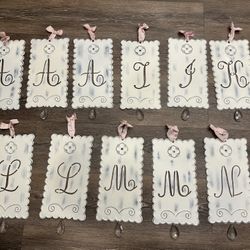 Pottery Barn Monogrammed Tin Wall Plaques
