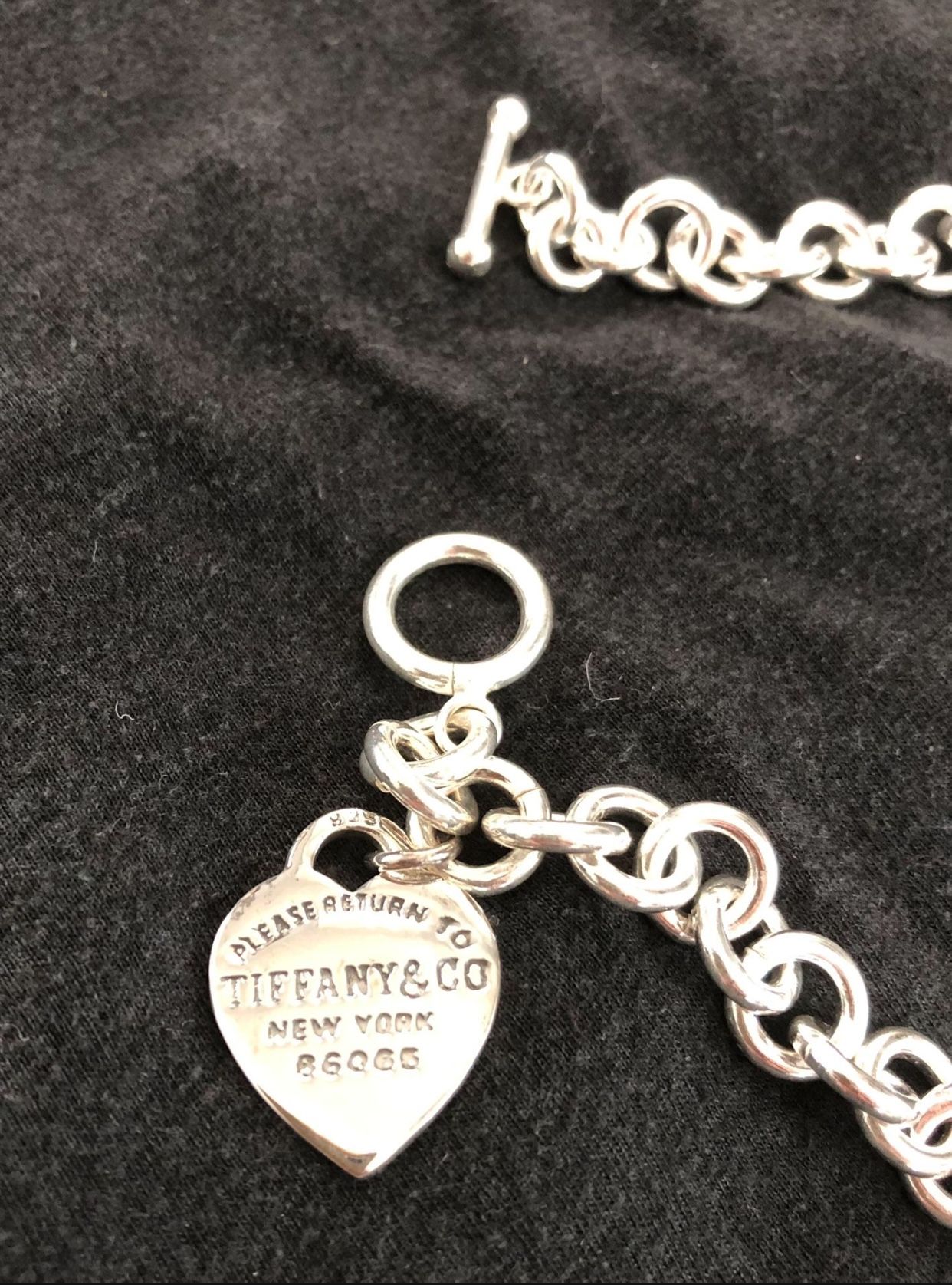 Tiffany Heart Charm 16” Necklace Silver