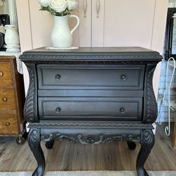 Black French Country Nightstand/ Sidetable