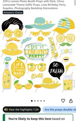 25-Piece Lemon Theme Photo Booth Props