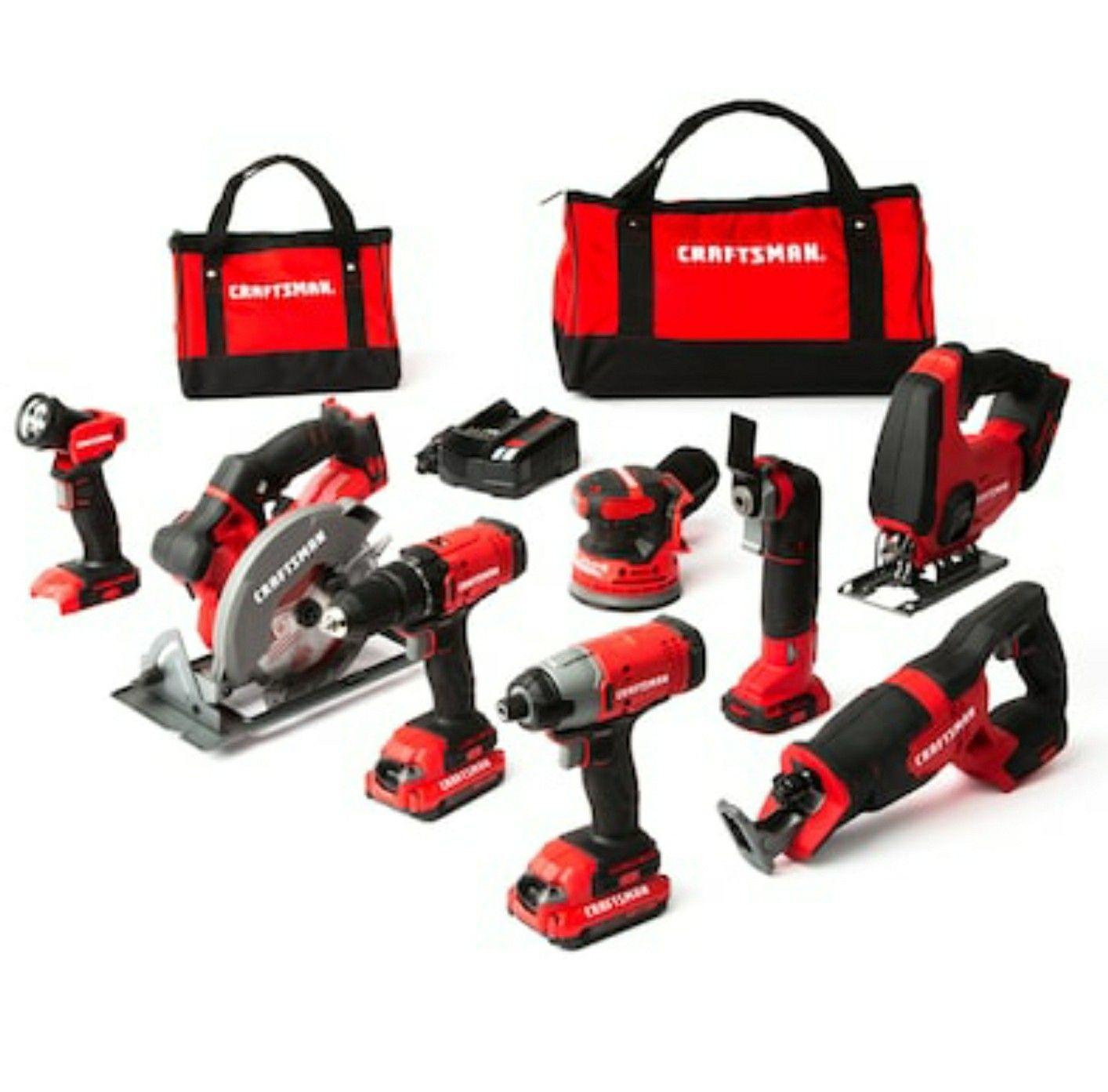 CRAFTSMAN V20 8-Tool 20-Volt Max Power Tool Combo Kit with Soft Case (Charger Included and 2-Batteries Included)