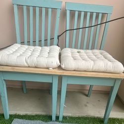 Unique Bench Made With Two Chairs