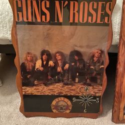Guns N’ Roses Vintage Wooden Clock 