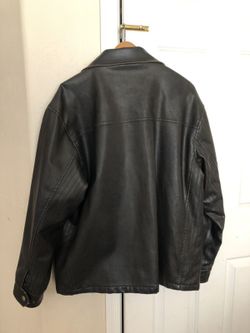 Leather jacket, worn three times, like new, size L, and also fits XL