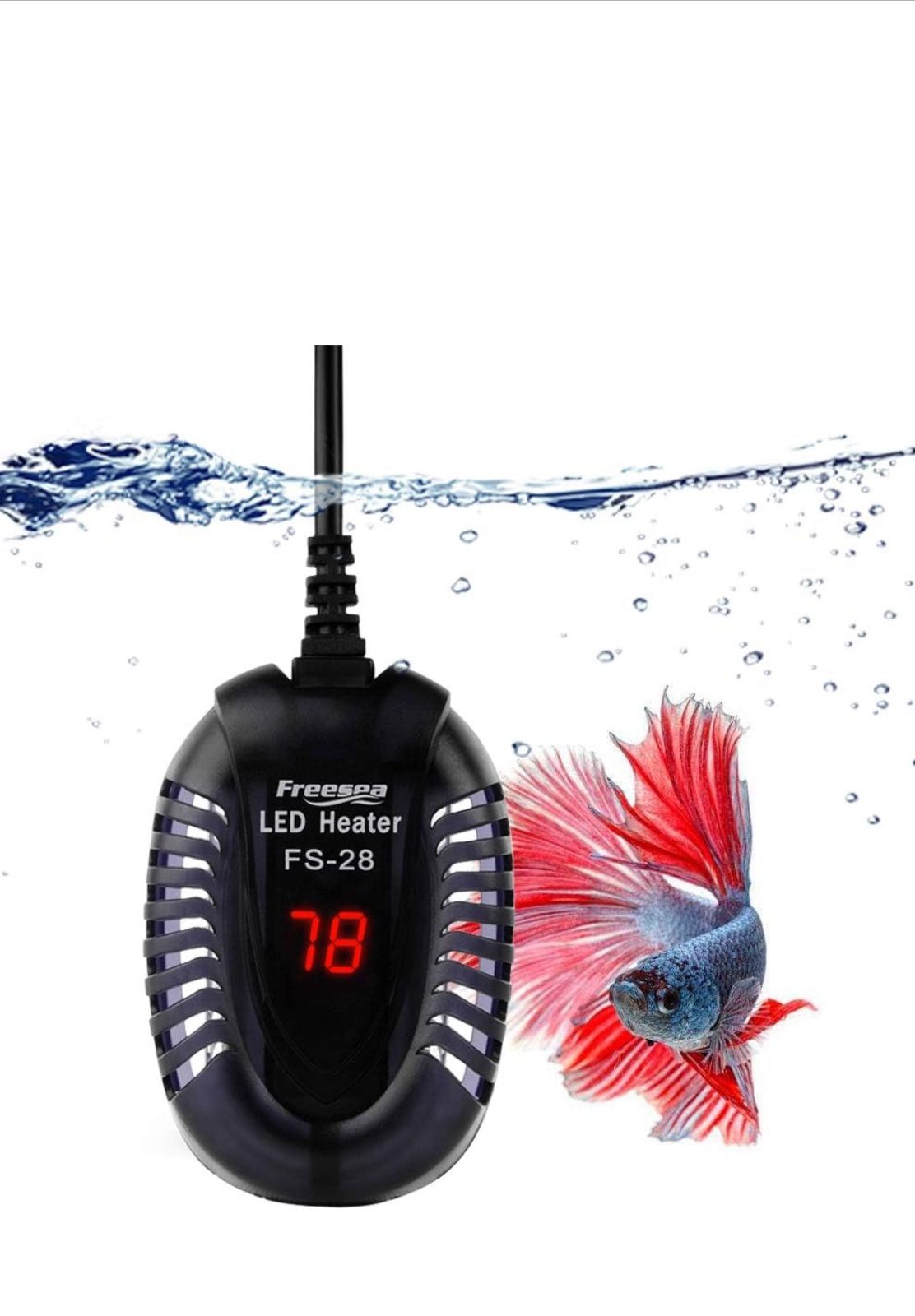  FREESEA Aquarium Fish Tank Heater: 50W Small Submersible Turtle Heater with Adjustable Temperature External Controller for Betta | Saltwater | Freshw