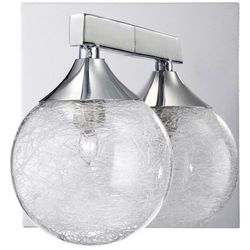 New Kendal Fybra 1-Light Chrome Glass Wall Sconce x2