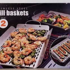 Grill Baskets Stainless Steel Set of 2