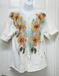 Womens Vtg QuitmanTop L