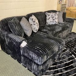 Ashley Super Plush Corduroy Sectional On Sale! Price Can’t Be Beat 