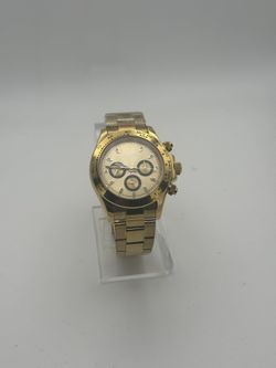 Gold Chronograph Watch with Tachymeter Bezel