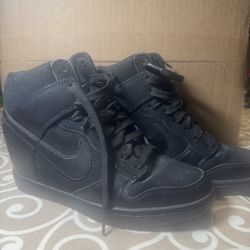 Nike Dunk Sky Hi Hidden Wedge Heel Black High Top Women's Size 7