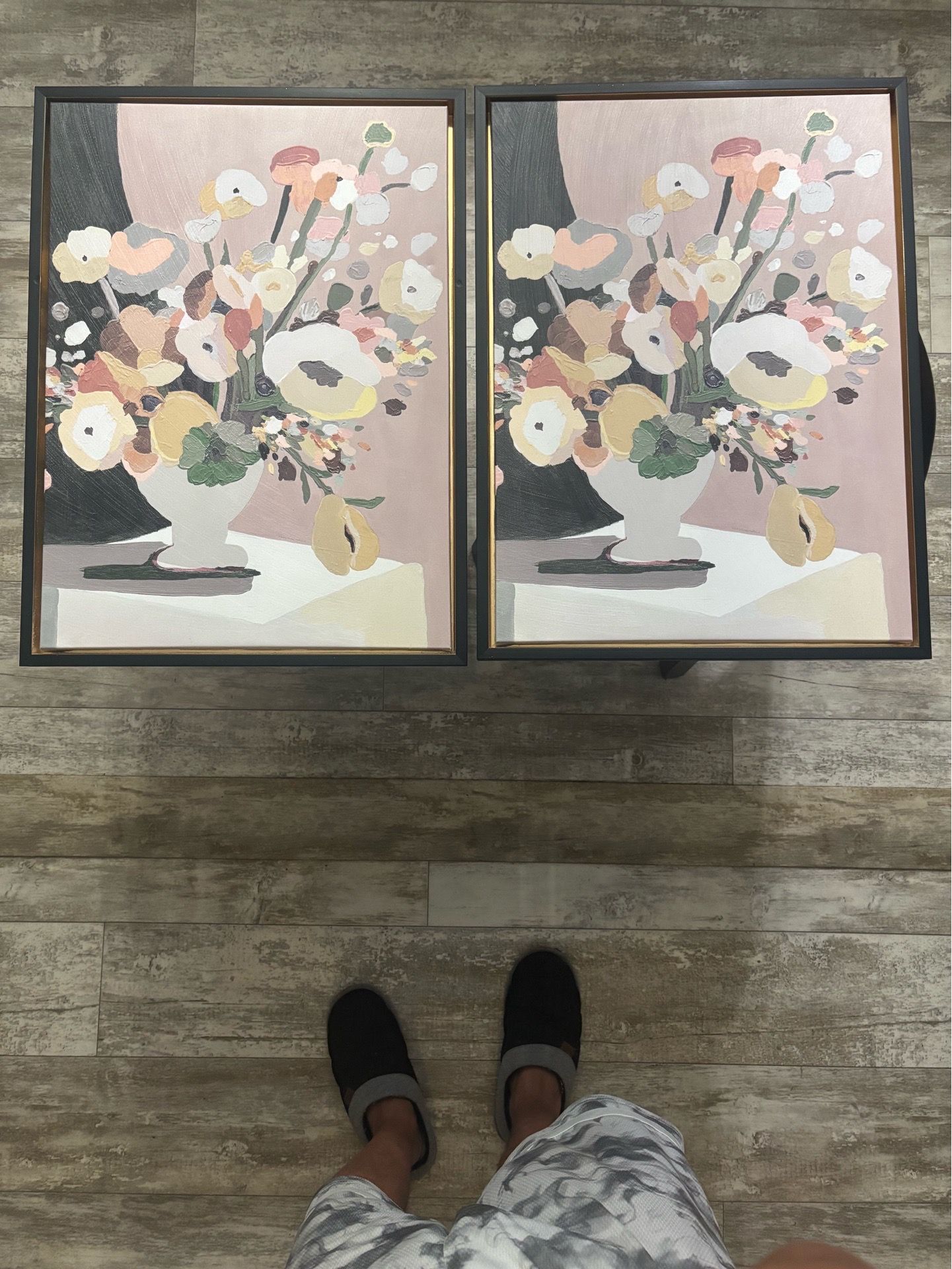 Painted flowers wall decor